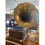 A wind-up gramophone