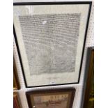 A framed cop of Magna Carta