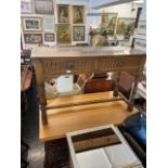 An Oak two drawer hall table