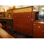 A retro five drawer chest