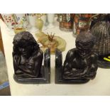 Pair of bronze bookends