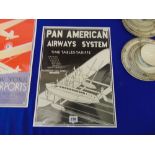 A vintage Pan American Airways system poster, good condition, 42.5 x 30.