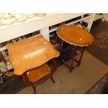 A Mahogany occasional table and a barley twist occasional table