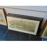 Five framed assorted etchings