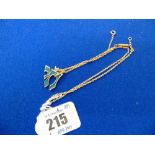 A 9ct Gold and Green enamel pendant,