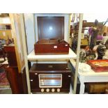A 1950's HMV record player (Model 2128A) and matching radio (Model 1124), may need attention,