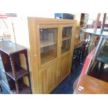 A large wooden display cabinet,