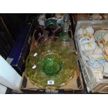 A qty of glass, decanters, tazza's etc.