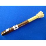 Regency / Victorian Magistrate's tipstaff / baton in hardwood, brass and ivory,