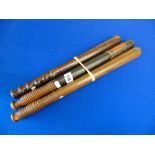 Group of 3 Truncheons: Victorian truncheon, stamped '(Crown) / CP', ribbed handle,