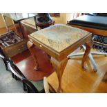 A mahogany tapestry stool