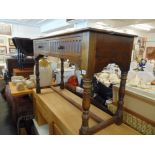 An Oak two drawer hall table