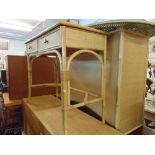 A Rattan chest and a dressing table