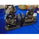 Pair of bronze bookends