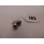 A pair 18ct white gold South Sea Pearl earrings,