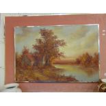 A framed river scene