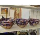 Six Imari style fruit bowls