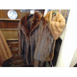 A Mink coat (size 16), good condition, and Mink stole, Splitters Freres,