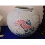 An Oriental floral blue vase