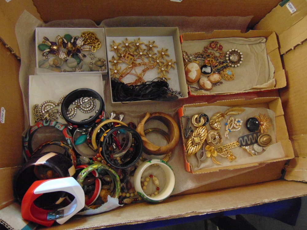 A qty of costume jewellery, inc. Cameos, designer jewellery etc.