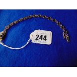 A Silver gilt and Amethyst set line bracelet