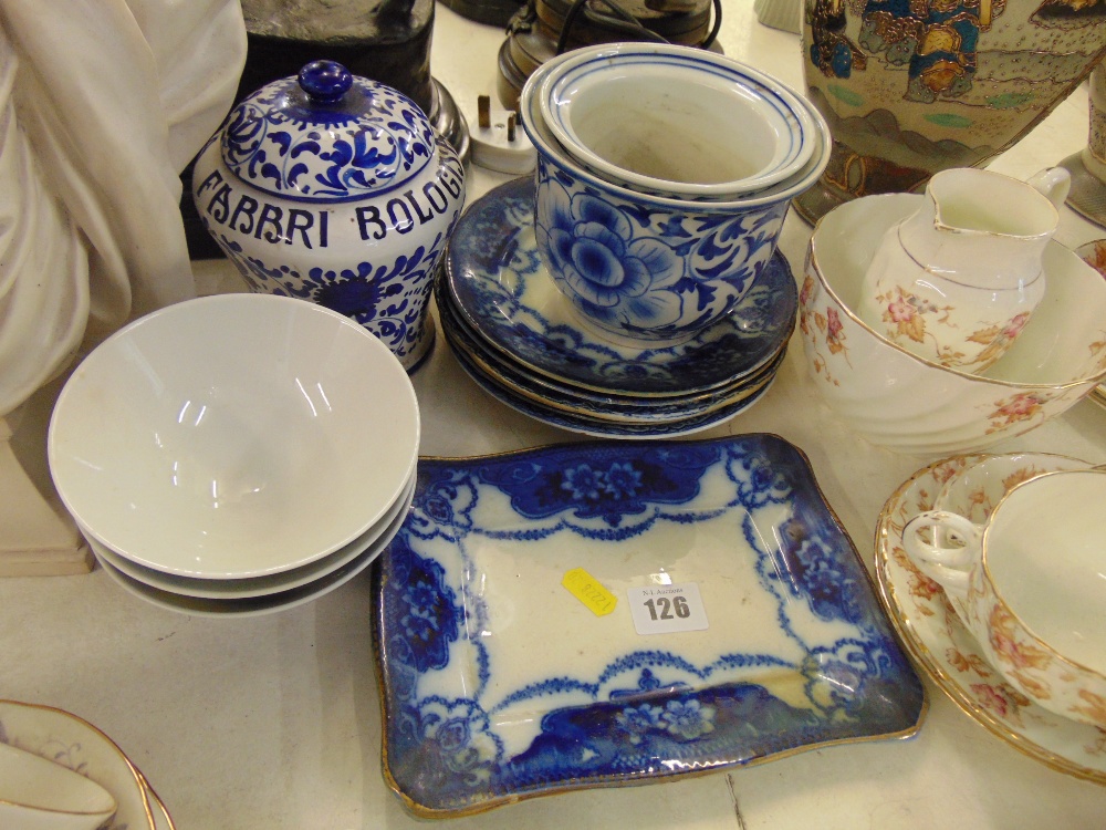 12 pieces of blue and white china