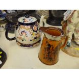 A Stanley tea pot on stand and Luster jug