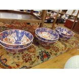 Six Imari style fruit bowls