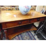 A mahogany two drawer side table