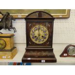 A Mahogany brass inlaid mantle clock