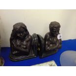 Pair of bronze bookends