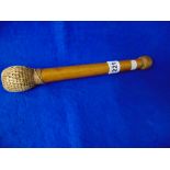 Victorian bamboo / Malacca cane life preserver, waxed bulbous tip,