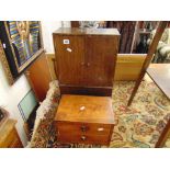 A small Oak locker and small two drawer chest