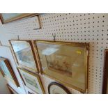A pair of gilt framed watercolours,