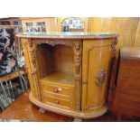 A bow fronted cabinet, two drawers,