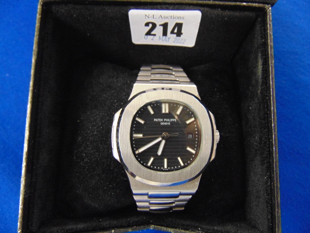A stainless steel watch,