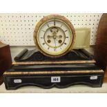 A French marble black and red, chiming mantle clock, Henry Marc,