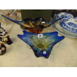 Two Murano glass dishes