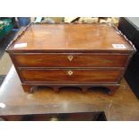 A small Mahogany two drawer writing box a.