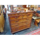 An inlaid Mahogany two over three chest of drawers