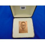 A Pablo Picasso bronze plaque in presentation case