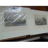 A pair of unframed prints,