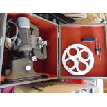 A cased Cine projector