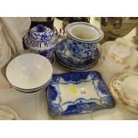 12 pieces of blue and white china