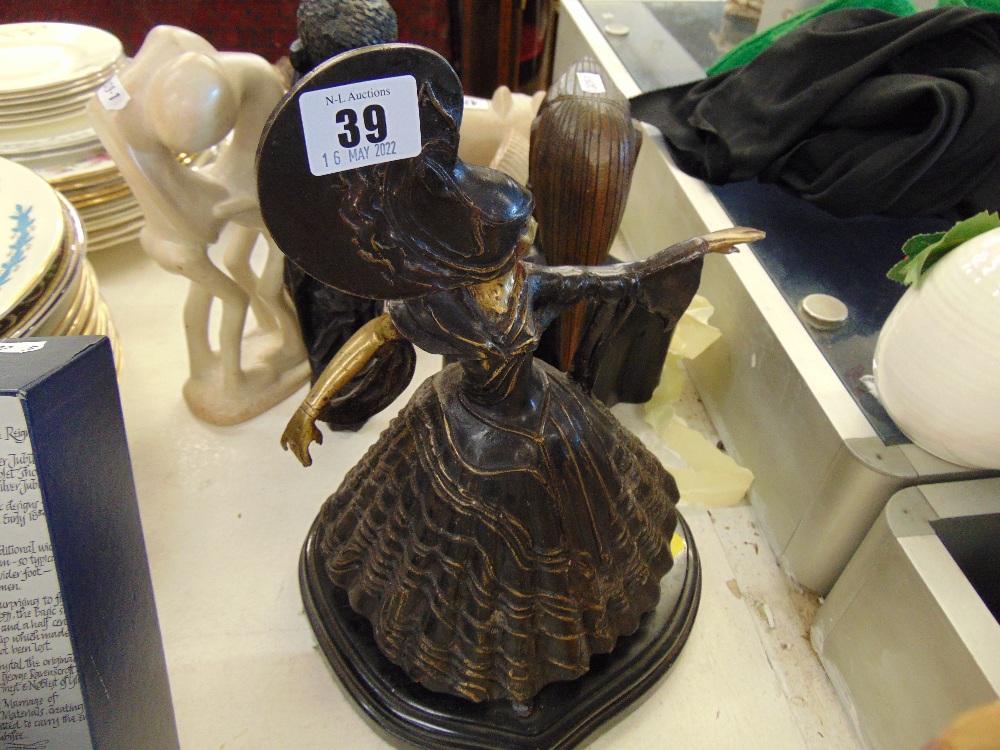 A bronze Artdeco dancing lady - Image 2 of 2