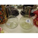 A pair of glass Carafes