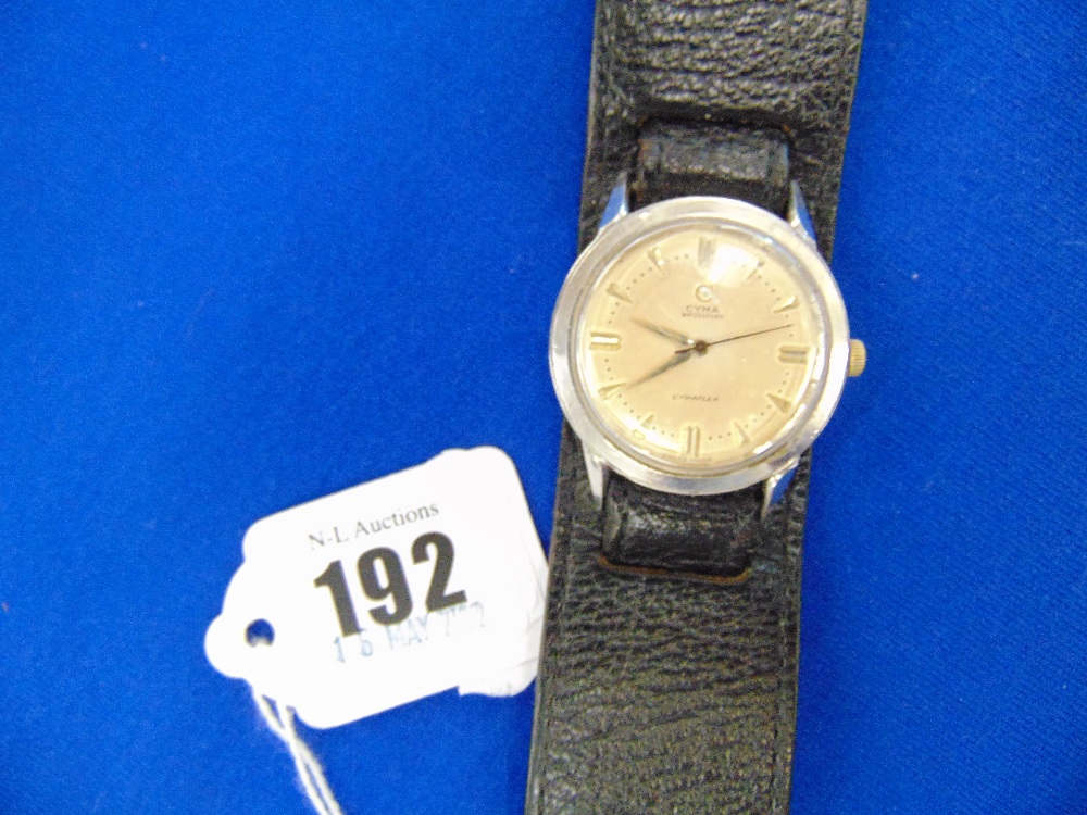 A mid-century stainless steel watch,