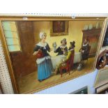 A gilt framed oil on canvas,