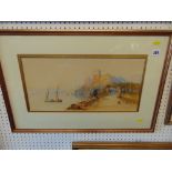 A gilt framed watercolour seascape,