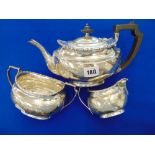 A hallmarked Silver three piece tea set,